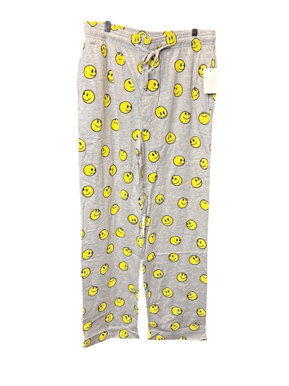 MAD Engine Men’s Grey Pajama Pants with Yellow Smiley Faces